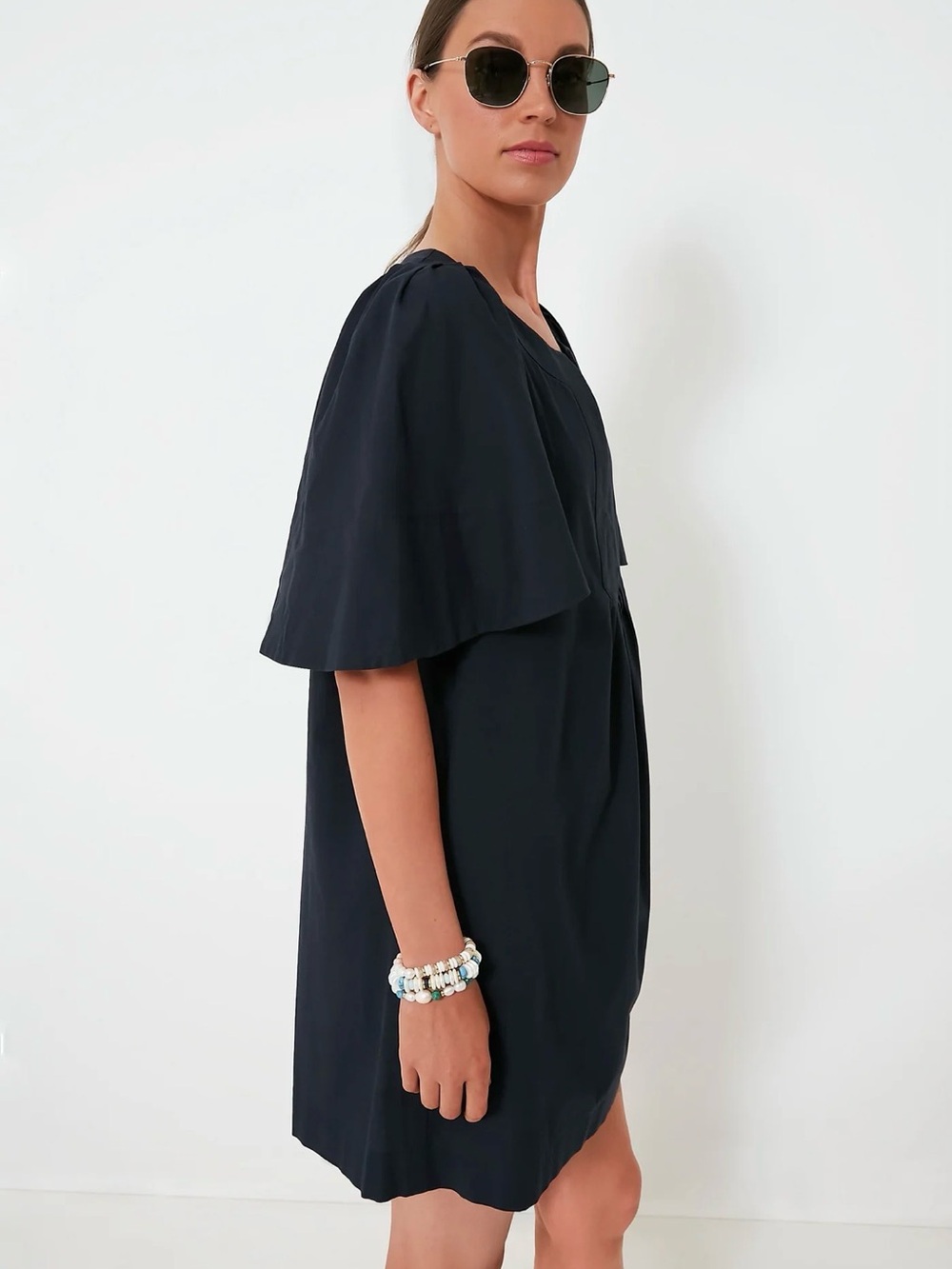 NWT Pomander Place Deep Navy Finley Flutter Sleeve Dress - Picture 2 of 9